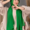طرحة شيفون لون اخضر سادة